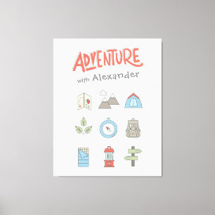 屋外アドベンチャーキャンピングキッズキャンバスウォールアート キャンバスプリント