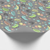 屋外アドベンチャーコラージュパターン(の模様が)ある ラッピングペーパー (角)