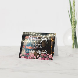 屋外ウイスキーバレルブライダルシャワーへようこそ サンキューカード