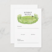 屋外ウェディングRSVPエンクロージャカード(牧草地あり) 出欠カード (正面/裏面)