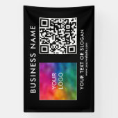 屋外エレガントカスタムビジネスロゴQRコード 横断幕 (縦)