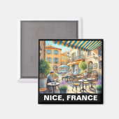 屋外カフェインニースフランスマグ マグネット (正面/裏面)