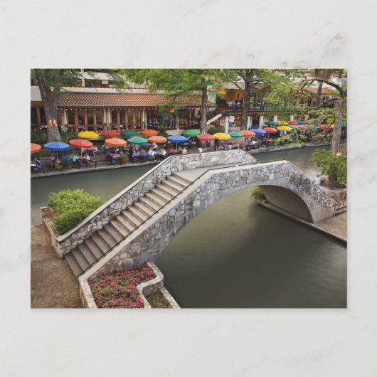 屋外カフェリバーウォークに沿って橋2 ポストカード (正面)