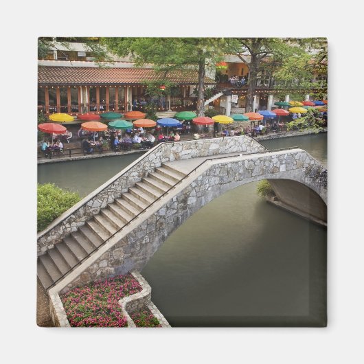 屋外カフェリバーウォークに沿って橋2 マグネット (正面)