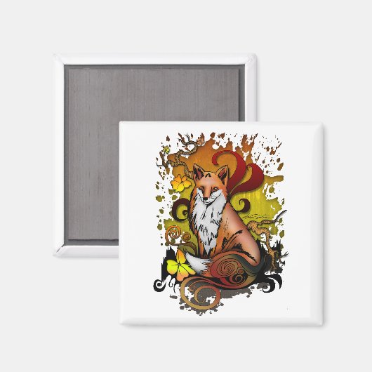 屋外キツネ マグネット (正面/裏面)