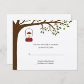 屋外キャンピングウェディングRSVP応答カード 出欠カード (正面/裏面)