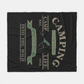 屋外キャンピングキャンパーの生活 フリースブランケット (正面(横))