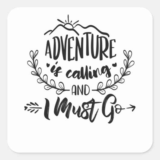 屋外キャンピングハイキングキャンパーギフト スクエアシール (正面)