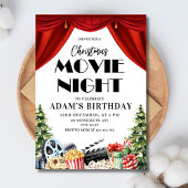 屋外クリスマス・セレブレーション・ムービーナイト・バースデー 招待状
