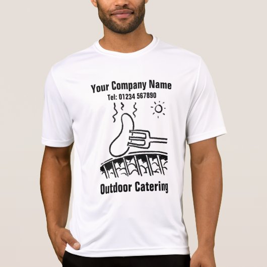 屋外ケータリングBBQまたはバーベキュー Tシャツ (正面)