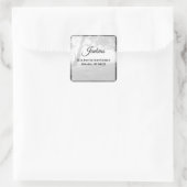 屋外シェードブラック&ホワイト差出人住所ラベル スクエアシール (バッグ)