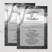 屋外シェードブラック&ホワイト結婚式 プログラム (正面/裏面)