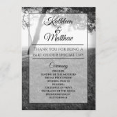 屋外シェードブラック&ホワイト結婚式 プログラム (正面)