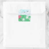 屋外シーンのおもしろい付き正方形シール スクエアシール (バッグ)