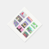 屋外シーンを使用したカラフルカクテルナプキン スタンダードカクテルナプキン (角)