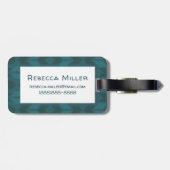 屋外ジオステップ|濃いティール(緑がかった色)パターン ラゲッジタグ (裏面横)