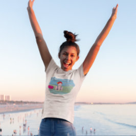 屋外スイミングオープンウォーター海泳ぐ人 Tシャツ