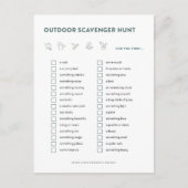 屋外スカベンジャー狩りキッズパーティーゲームカード シーズンポストカード (正面)