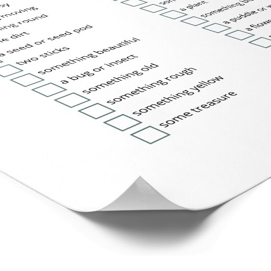 屋外スカベンジャー狩り子供アクティビティ印刷可能 ポスター (角)