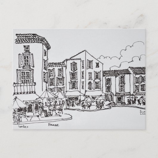 屋外ダイニング フランス南部のゴルデ ポストカード (正面)