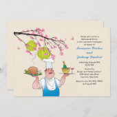 屋外ディナー パーティーの招待状 招待状 (正面/裏面)