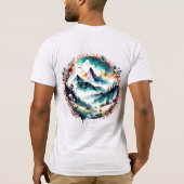屋外ハイキング、母自然、山、川 Tシャツ (裏面)