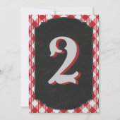 屋外バックヤードBBQパーティーテーブル番号 サンキューカード (正面)