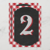 屋外バックヤードBBQパーティーテーブル番号 サンキューカード (正面/裏面)