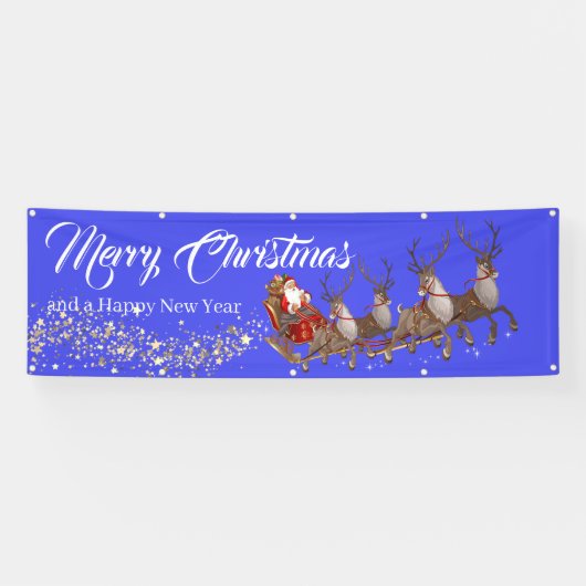 屋外バナーサンタ・トナカイ・メリークリスマス 横断幕 (横)