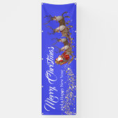 屋外バナーサンタ・トナカイ・メリークリスマス 横断幕 (縦)