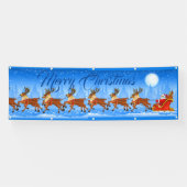 屋外バナー – サンタ街の上メリークリスマス 横断幕 (横)