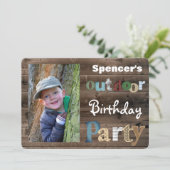 屋外バースデーパーティーへの招待 招待状 (スタンド正面)