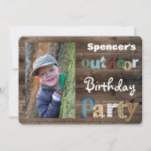 屋外バースデーパーティーへの招待 招待状 (正面)