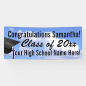 屋外パーソナライズされた卒業バナーブルースカイ 横断幕 (横)