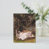 屋外ピクニックテーブルと椅子の印象派  ポストカード (スタンド正面)