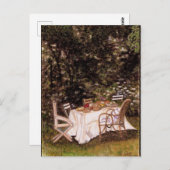 屋外ピクニックテーブルと椅子の印象派  ポストカード (正面/裏面)