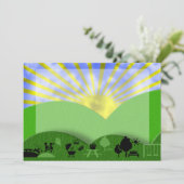 屋外ピクニック招待状背景 招待状 (スタンド正面)