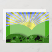 屋外ピクニック招待状背景 招待状 (正面/裏面)