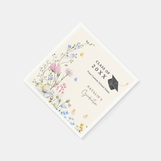 屋外フローラガーデン大学院パーティーペーパーナプキン スタンダードカクテルナプキン (角)