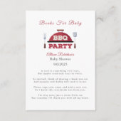 屋外ベビーBBQベビーシャワー用の本 エンクロージャーカード (正面)