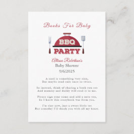 屋外ベビーBBQベビーシャワー用の本 エンクロージャーカード