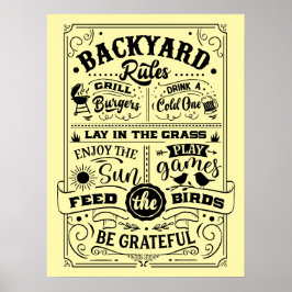 屋外ポスター – Backyard Rules ポスター