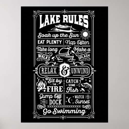 屋外ポスター – Lake Rules ポスター (正面)