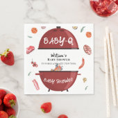 屋外モダン裏庭BBQベビーシャワー スタンダードランチョンナプキン (インサイチュ)