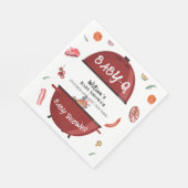 屋外モダン裏庭BBQベビーシャワー スタンダードランチョンナプキン (角)