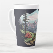 屋外ユニーク、レトロ/ヴィンテージグラフィック カフェラテマグ (左アングル)