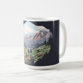 屋外ユニーク、レトロ/ヴィンテージグラフィック コーヒーマグカップ (正面右)