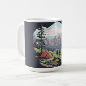 屋外ユニーク、レトロ/ヴィンテージグラフィック コーヒーマグカップ (正面左)