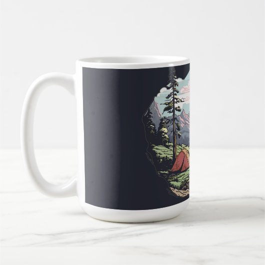 屋外ユニーク、レトロ/ヴィンテージグラフィック コーヒーマグカップ (左)