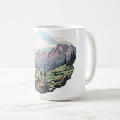 屋外ユニーク、レトロ/ヴィンテージグラフィック コーヒーマグカップ (正面右)